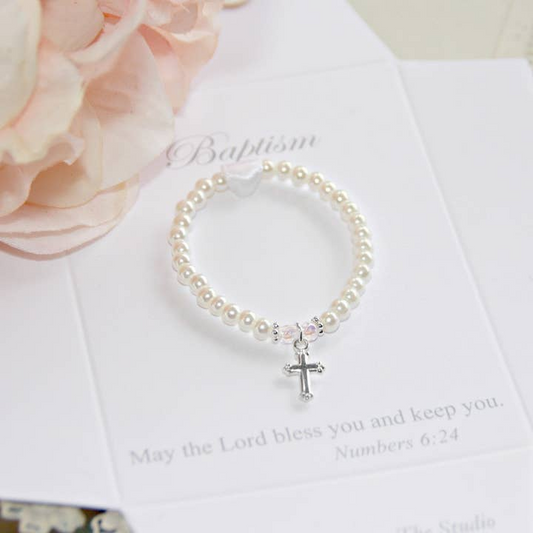 Baptism Classic Infant Bracelet 4" with Cross