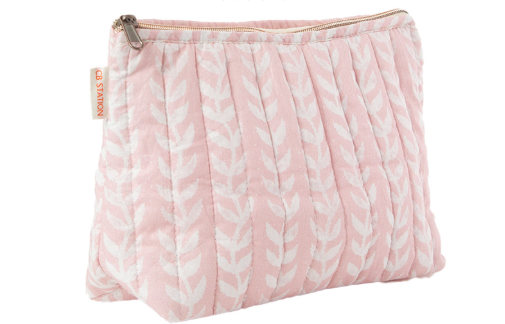 Block Print Clutch - Powder Pink