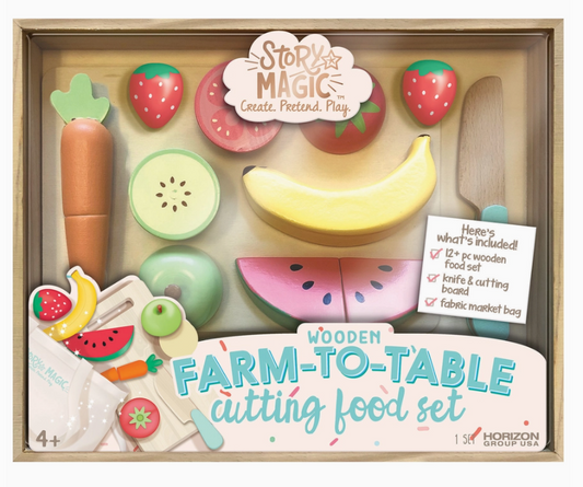 Wooden Cutting Food Pretend Play Playset