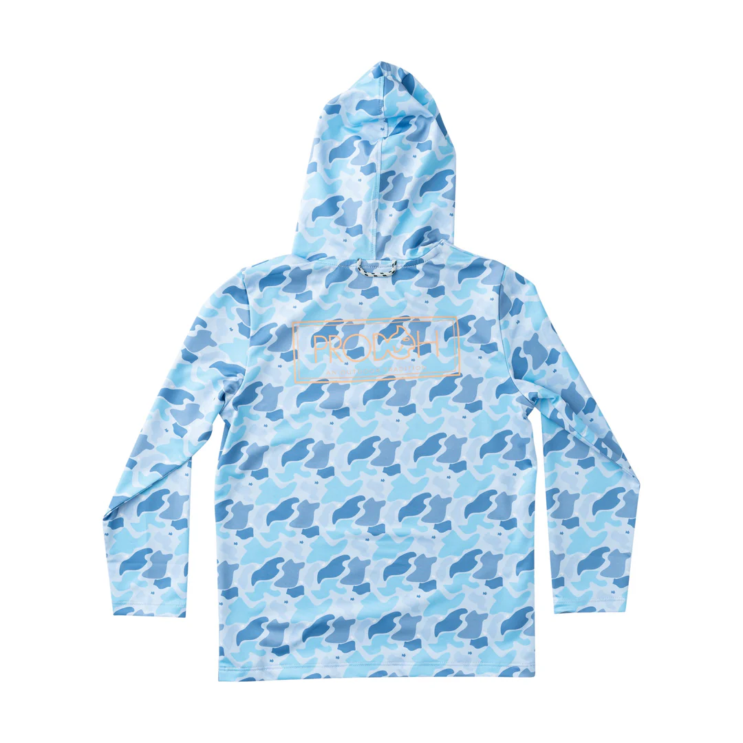 Kids' Pro Performance Hoodie T-Shirt - Windsurfer Camo