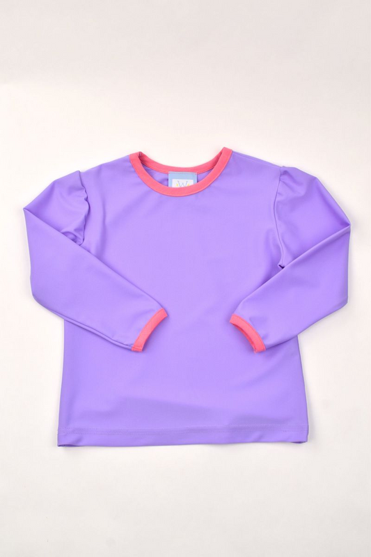 Pink Trim Lilac Top