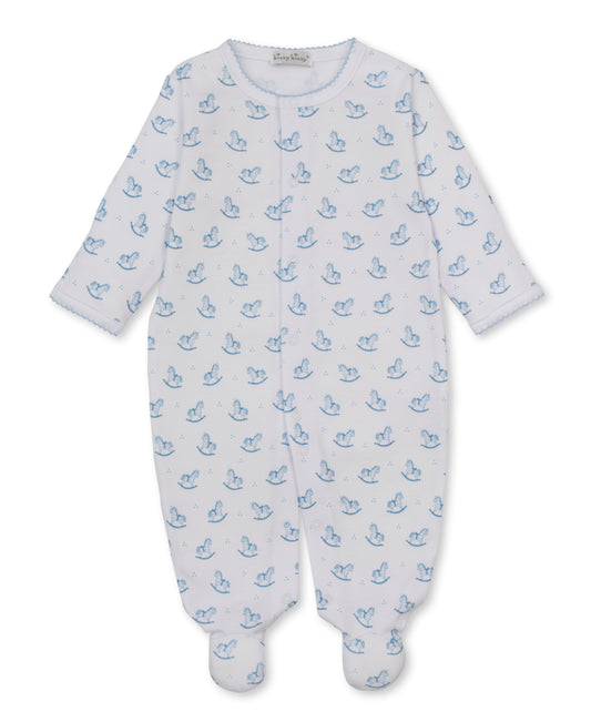 Footie Print - Light Blue Gingham Rockers