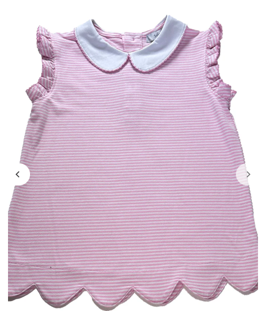 Pink Striped Sleeveless T-Shirt 5S134