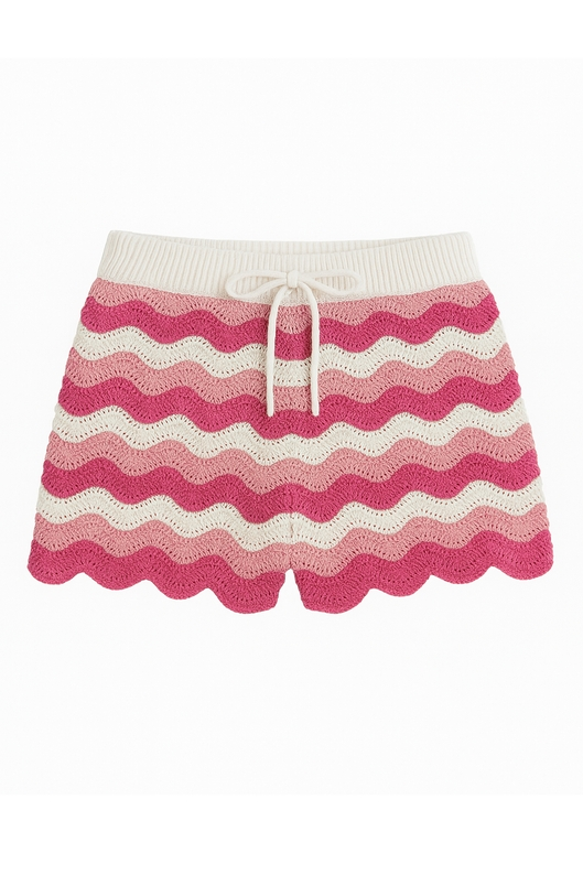 Eliora Crochet Knit Short - Fuchsia