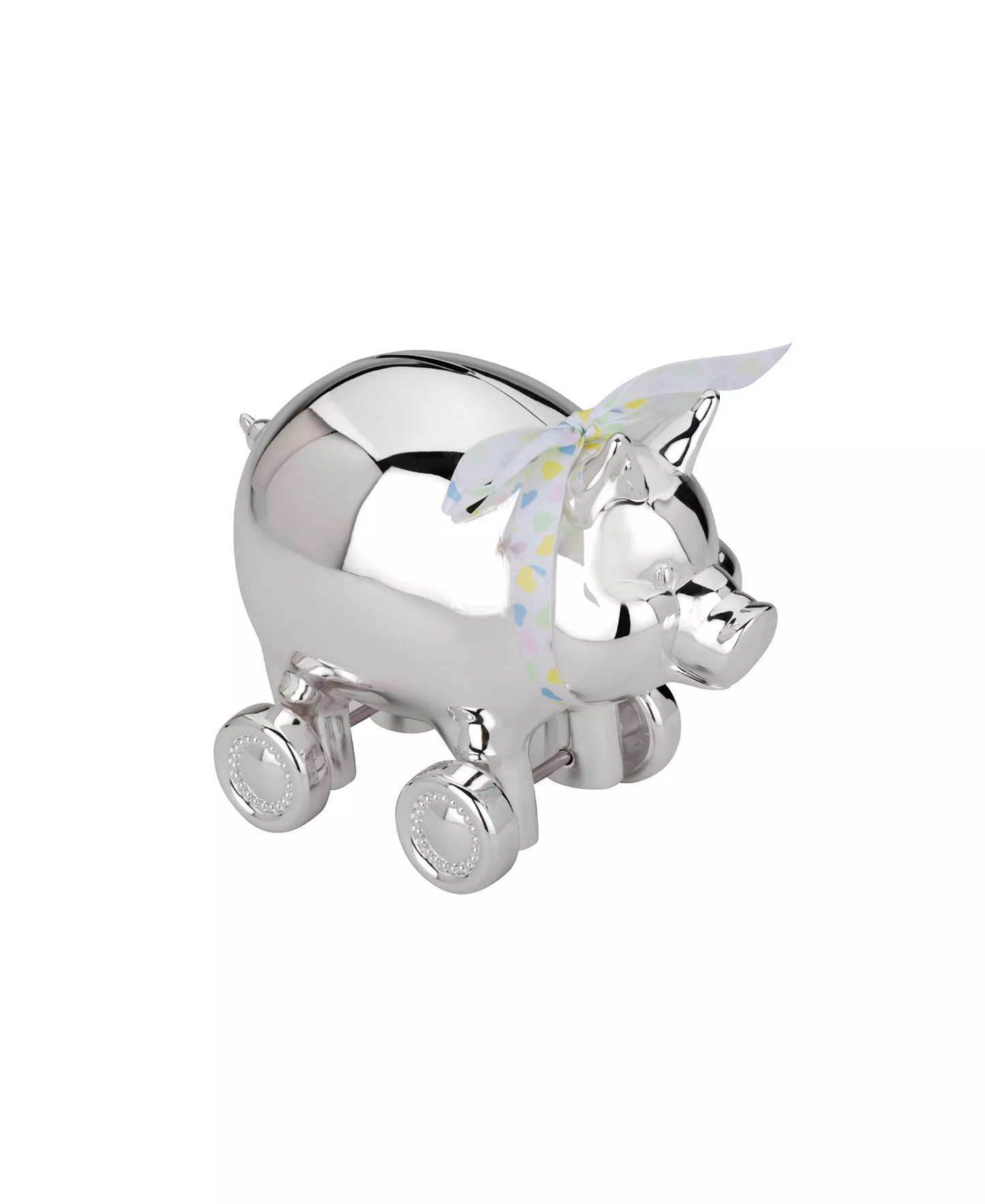Piggy with Wheels Silverplate Bank
