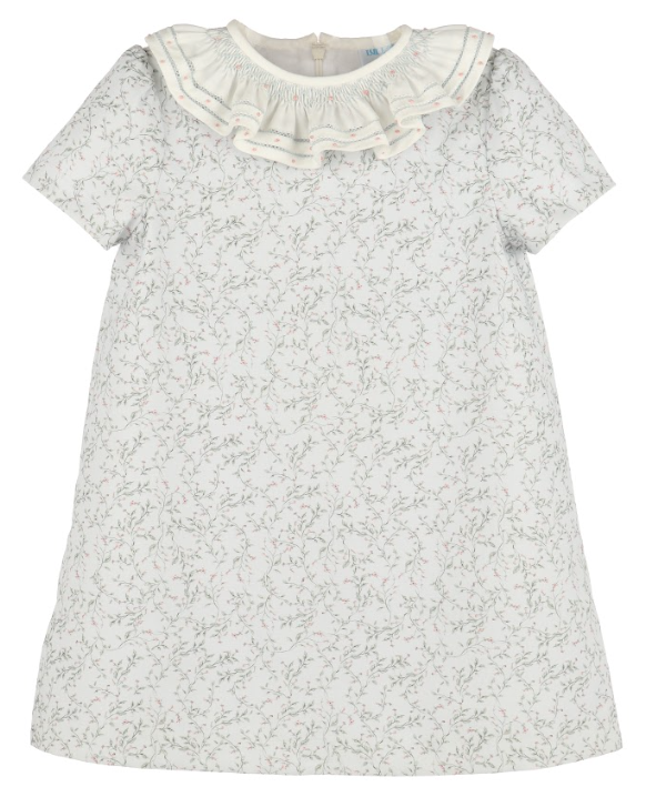 Willow Floral Smock Dress Blue 8819