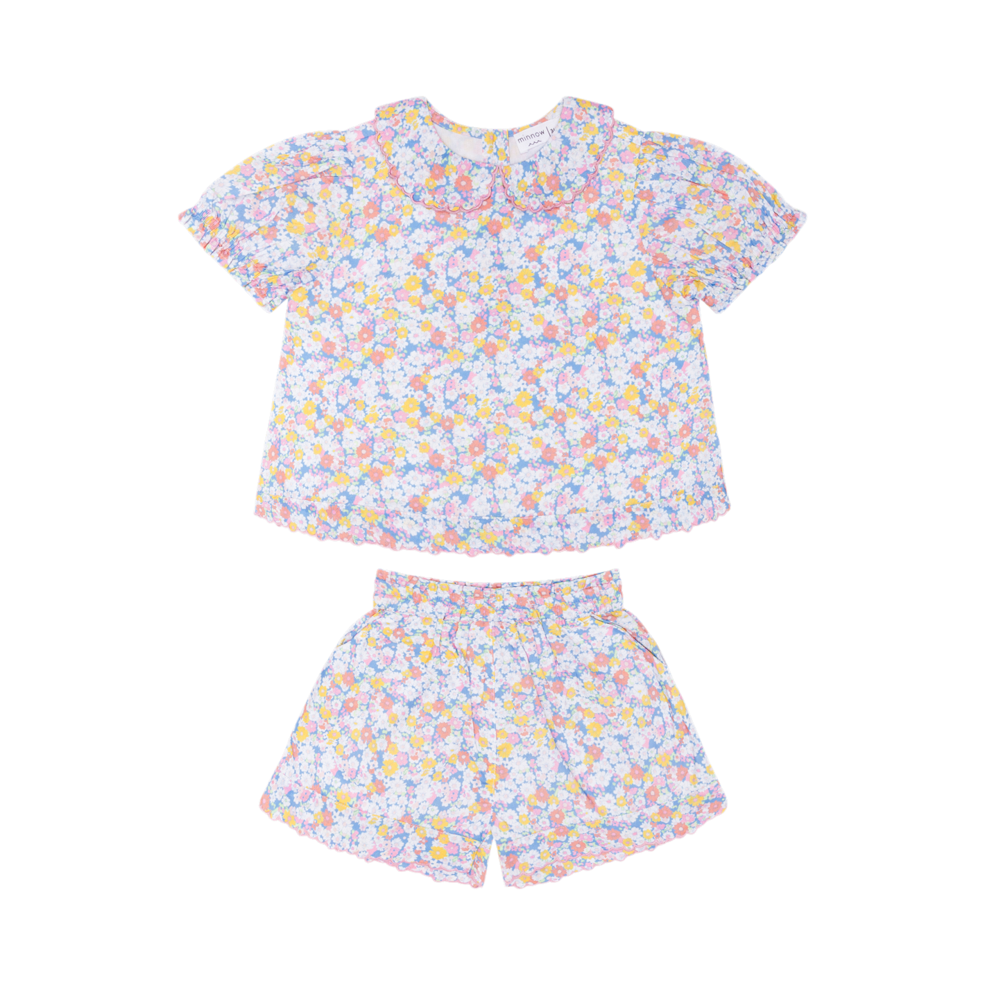 Girls Jasmine Blossom Puff Sleeve Short Set TWEEN