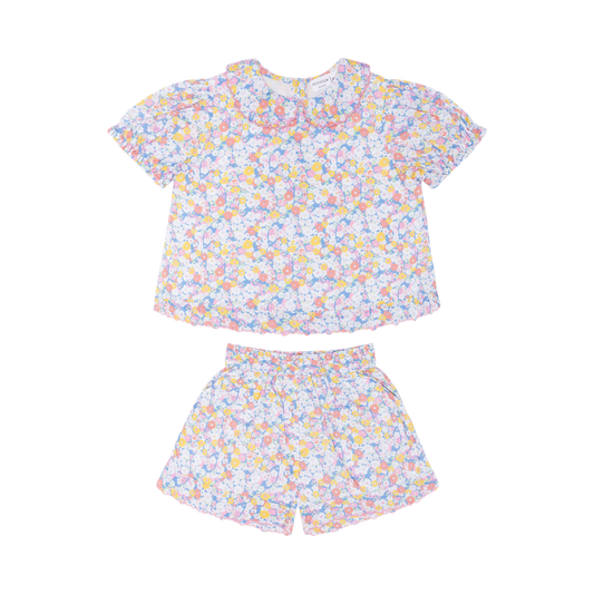 Girls Jasmine Blossom Puff Sleeve Short Set TWEEN