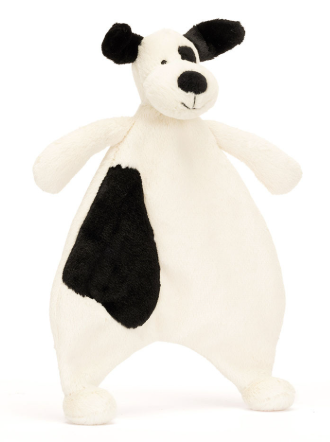 Bashful Black & Cream Puppy Comforter