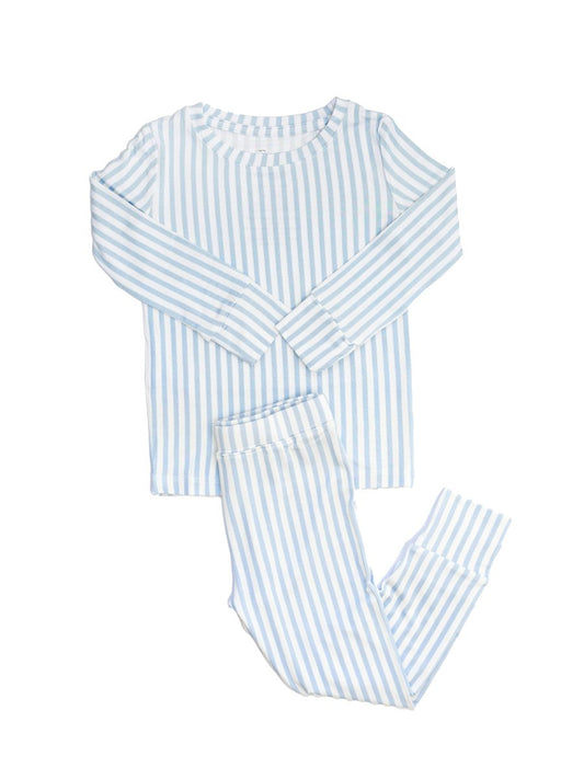 Pajama Set 2 Piece Cabana Stripe Light Blue