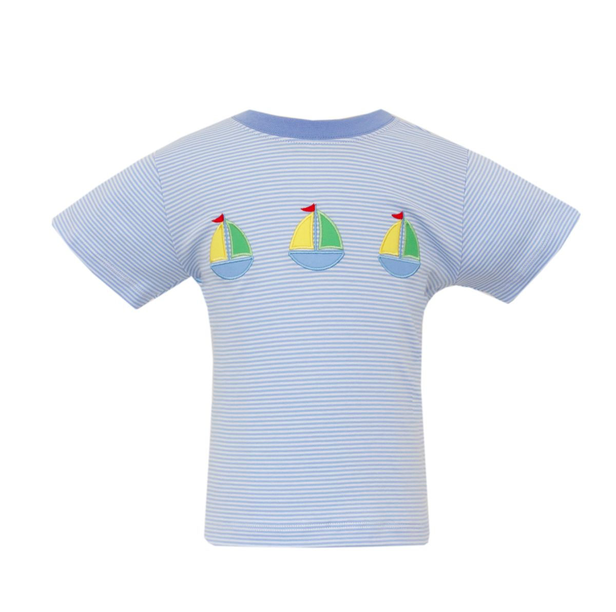 SAILBOATS - Lt.blue knit stripe boy´s T shirt (5011P-CS27)