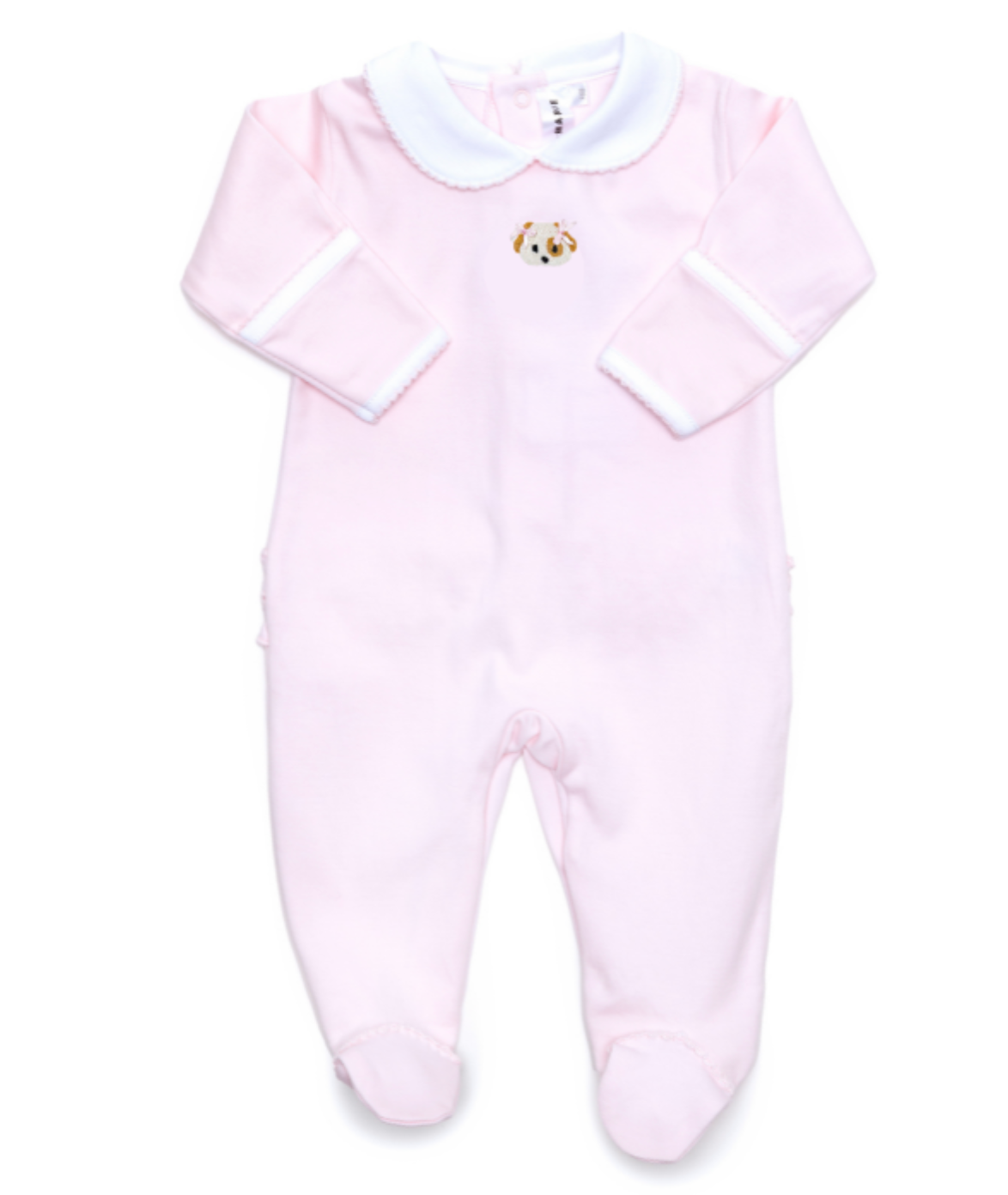 Winnie Puppy Collared Pima Footie - Lt Pink