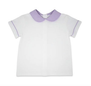 Its Gameday - Sibley Shirt - White Lavender Minigingham