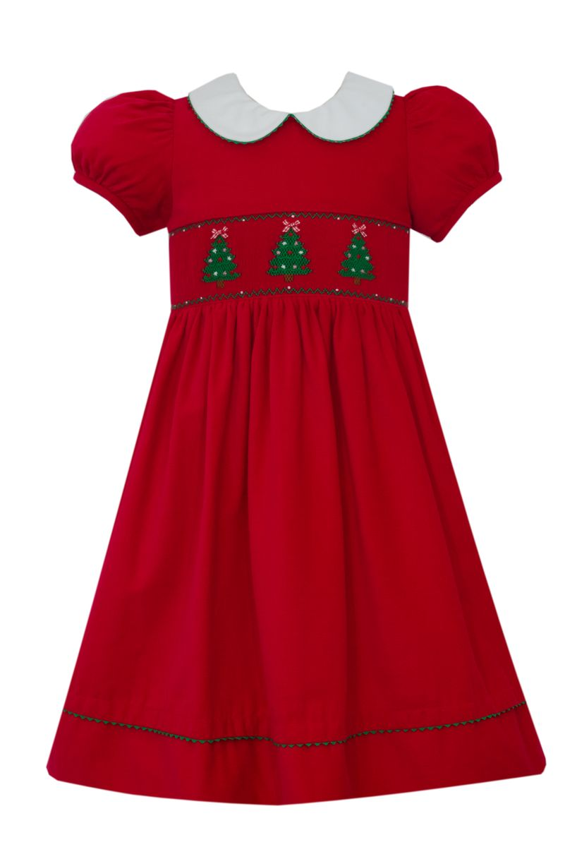 X´mas TREE GIRL´S - Red Corduroy dress S/S (320D-AH26)