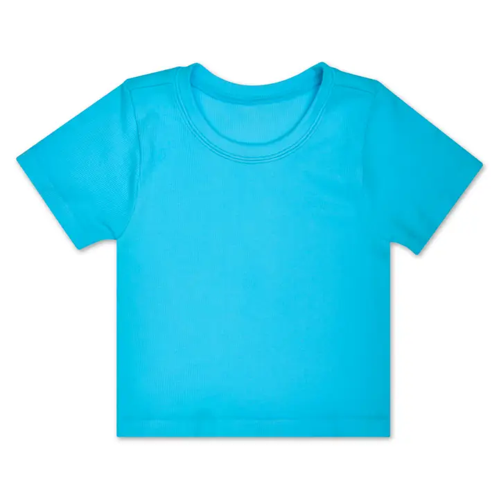 Turquoise Ribbed Short Sleeve Shirt - Tween