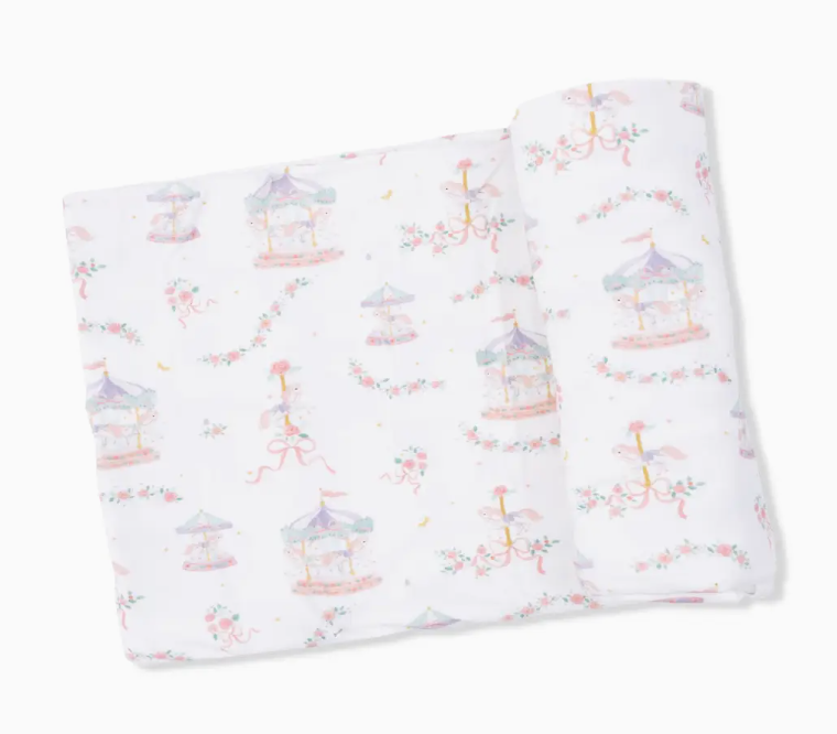 Carousel with Bows Swaddle Blanket