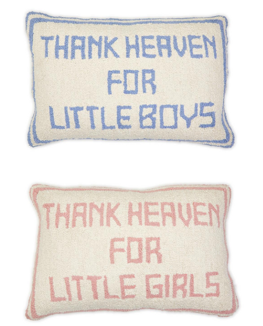 Thank Heaven for Little Boys Embroidery Pillow