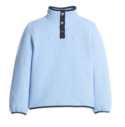 Classic Quilted Pullover - Light Blue/Navy