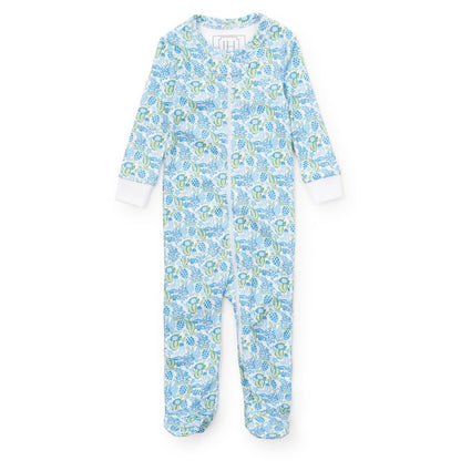 Parker Zipper Pajamas - Under the Sea Blue