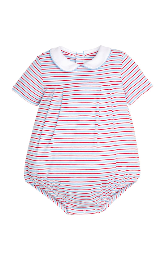 Pleated Peter Pan Bubble - Primary Stripe