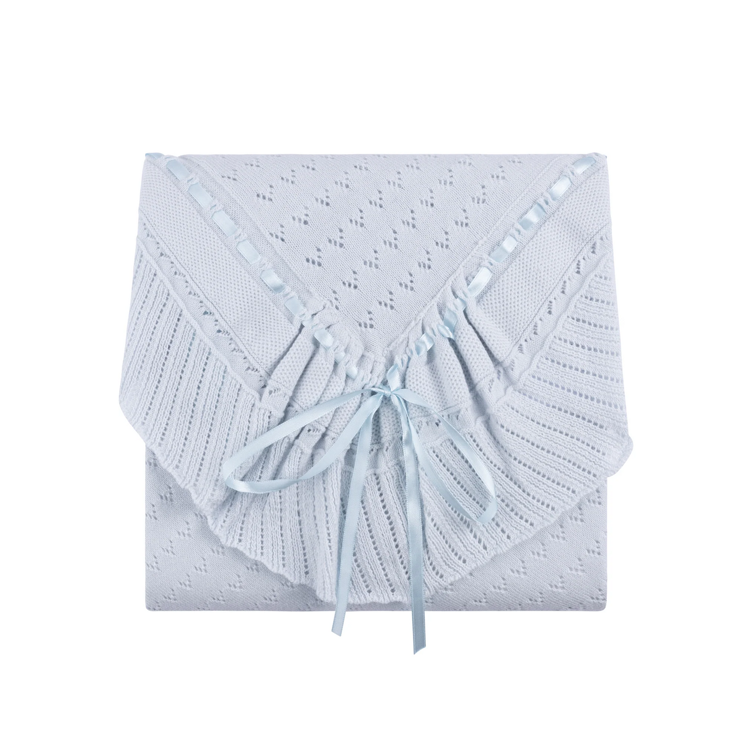 Pointelle Knit Ruffle Blanket