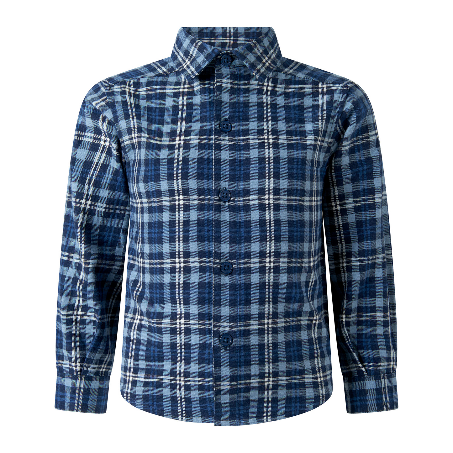 Navy Flannel Check Shirt