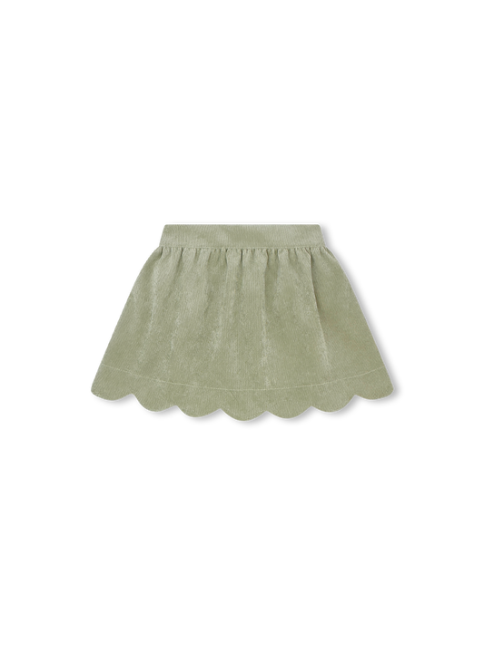 Susie Scallop Skirt - Sweetgrass Corduroy