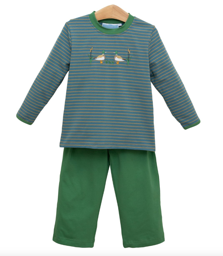 Mallard Embroidery Pant Set