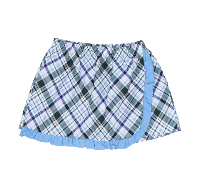 Evelyn Ivy League Blue Plaid Mini Skirt Tween