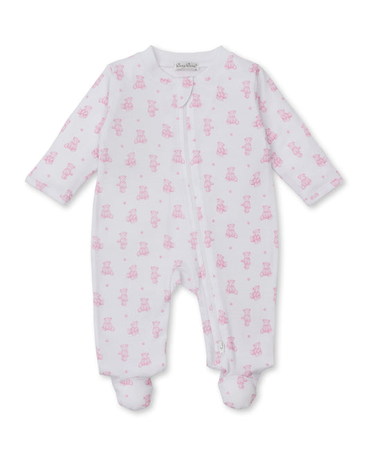 Pink Teddy Bears Footie w/Zipper