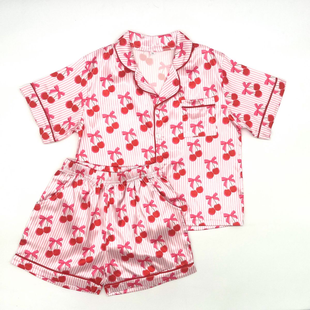 Silky 2 PC PJ Set - Cherries - Tween