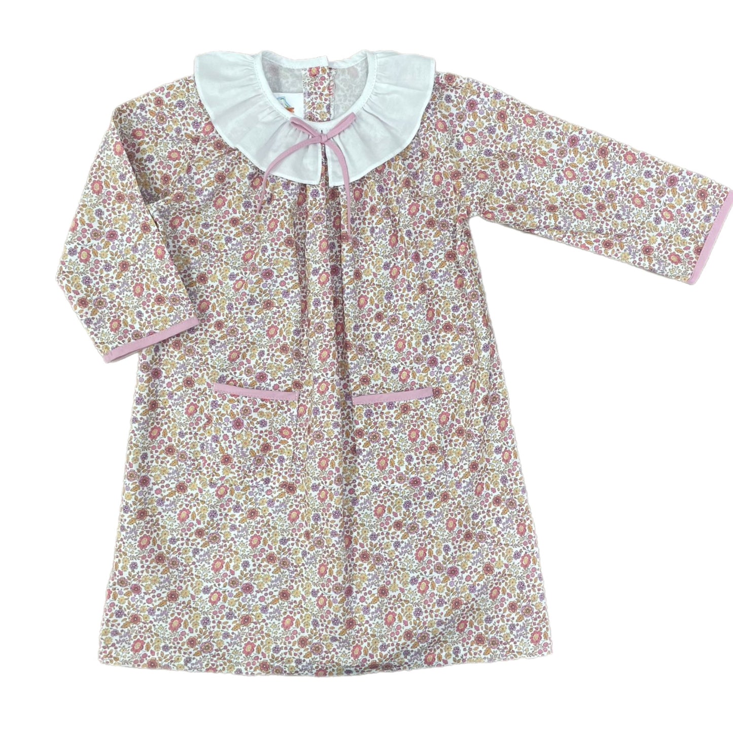 Pink Fall Floral Woven Girls Dress DJFW25-41
