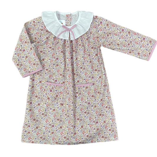 Pink Fall Floral Woven Girls Dress DJFW25-41