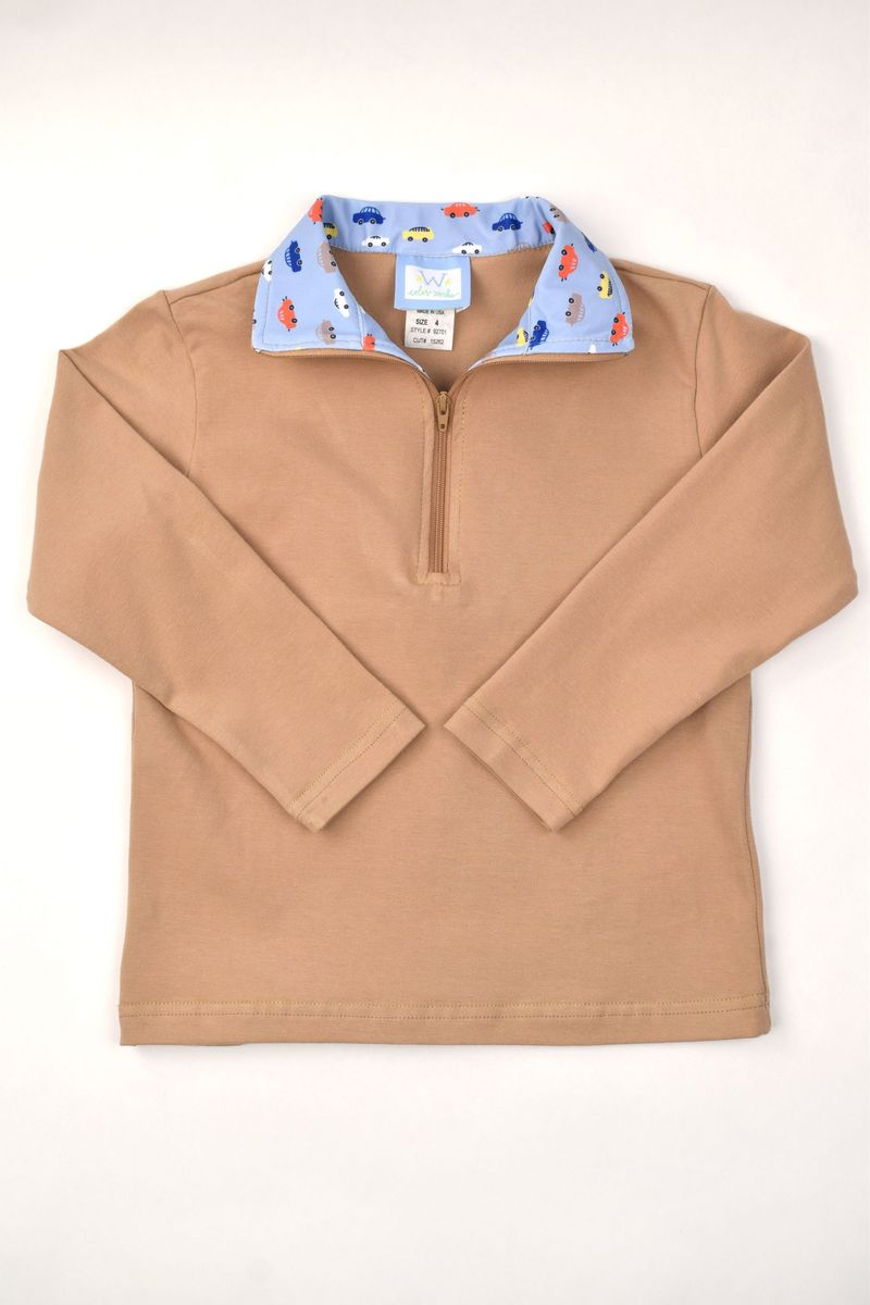 Cars Tan 1/2 Zip