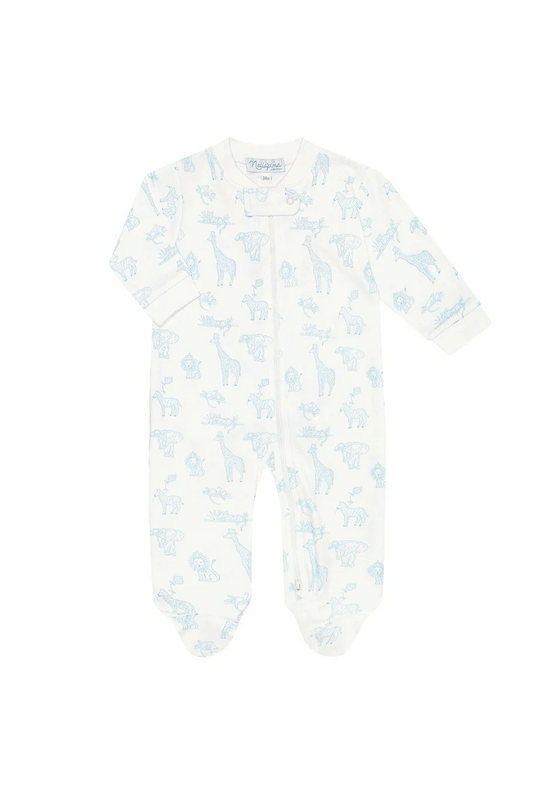 Blue Elephant Zipper Footie