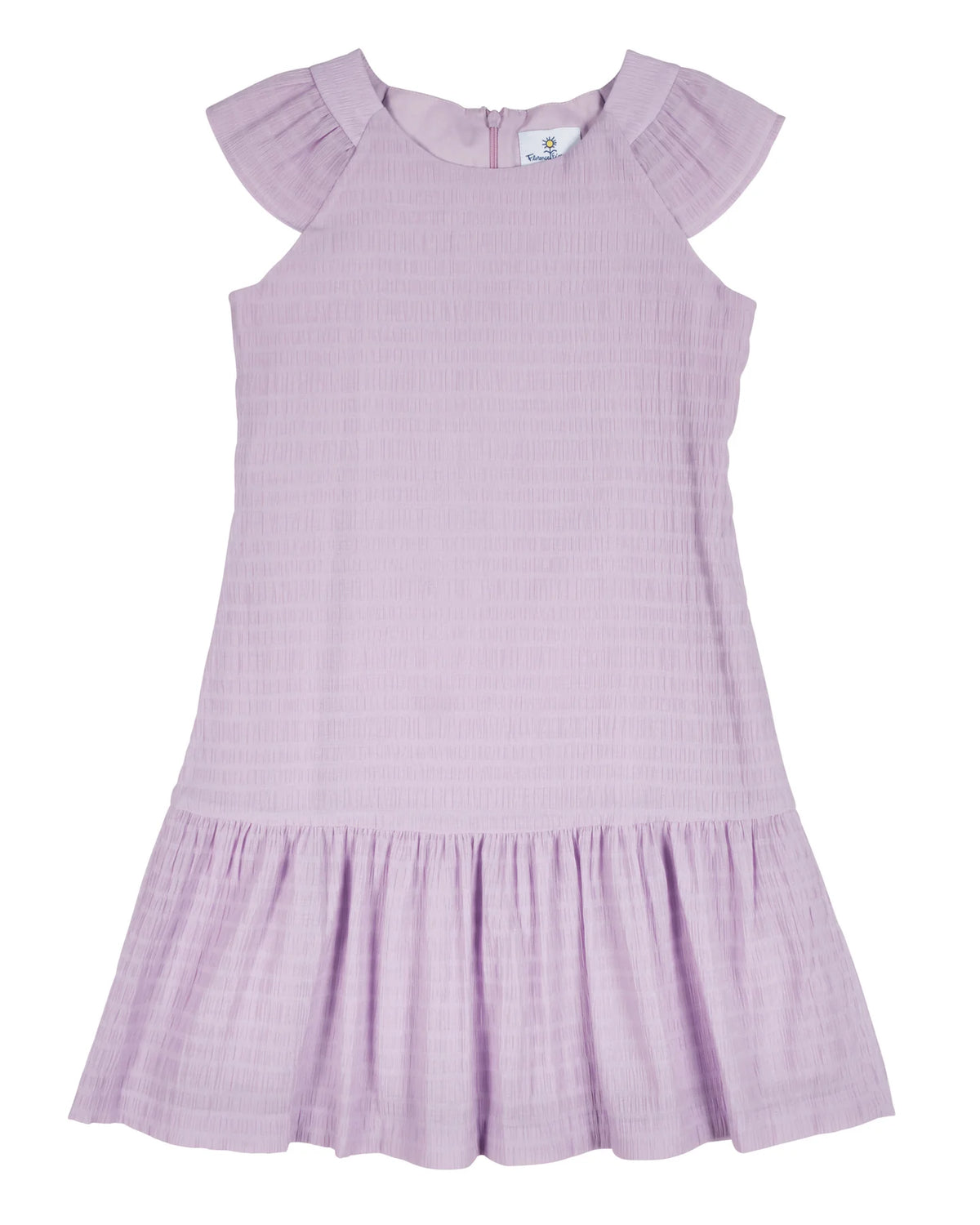 Crinkle Lawn Dress With Shirred Hem Ruffle C6371