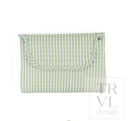 QUILTED CHANGING MAT - PIMLICO STRIPE SAGE