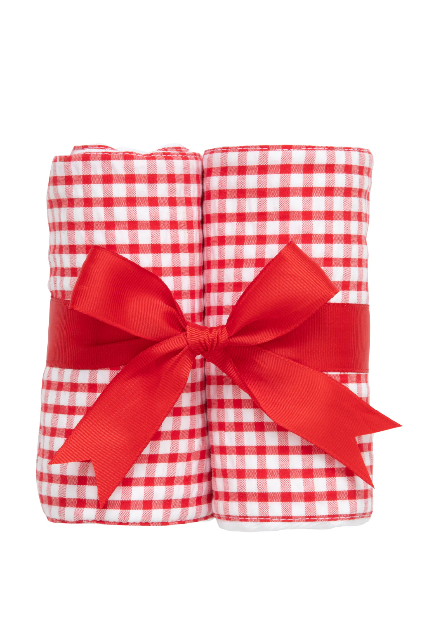 Big Check Set of Two Burp Cloths
