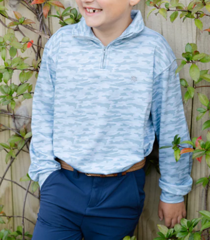 Performance Half Zip - Gray Camo