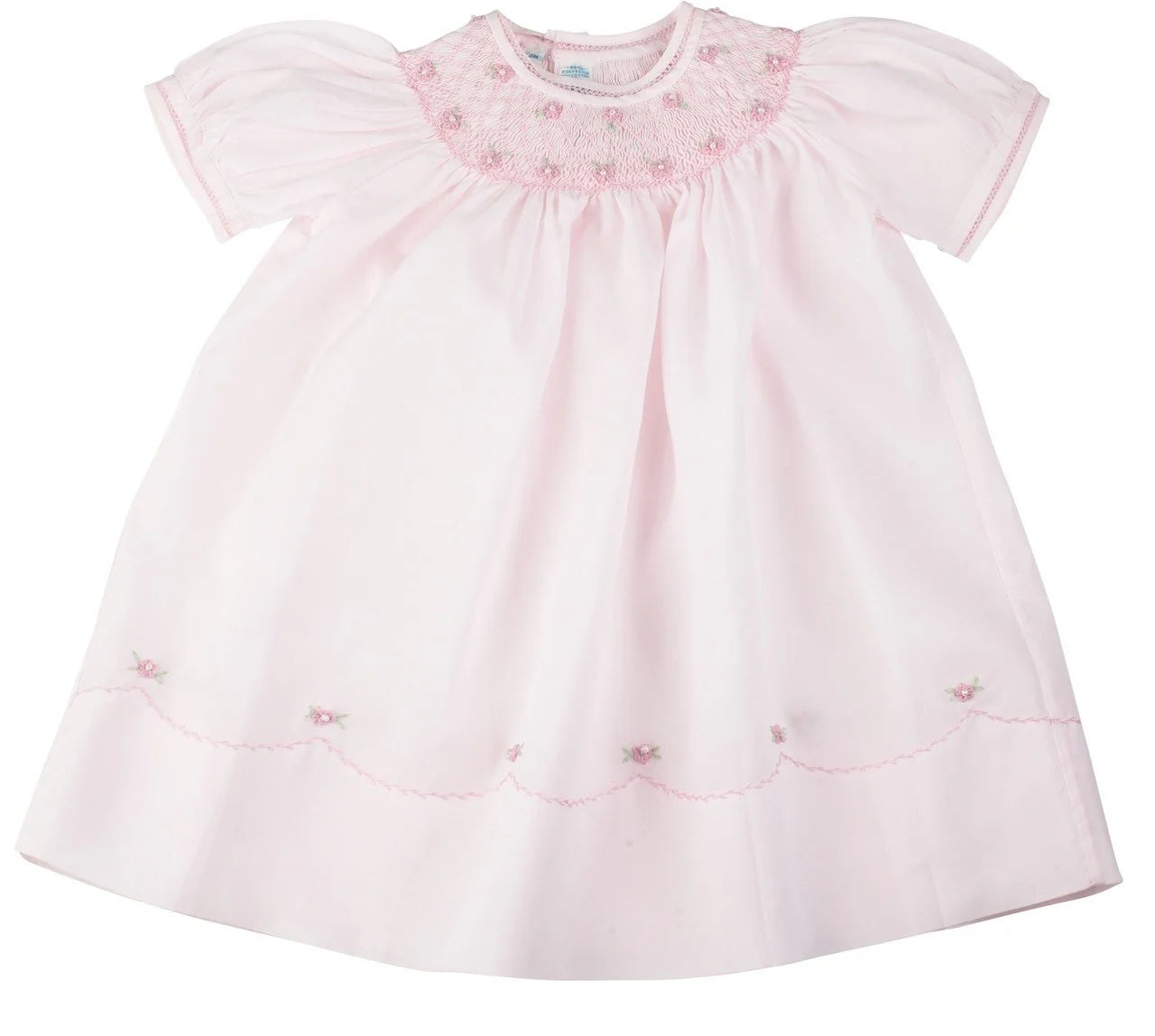 Pink Pearl Flower Bishop Dress 86549