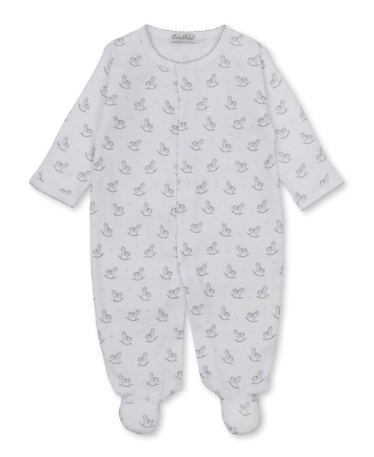 Footie Print - Silver Gingham Rockers