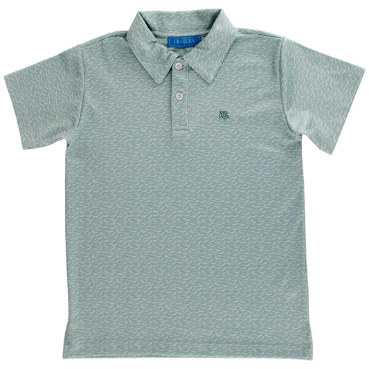 Henry Short Sleeve Performance Polo - Birds on Green