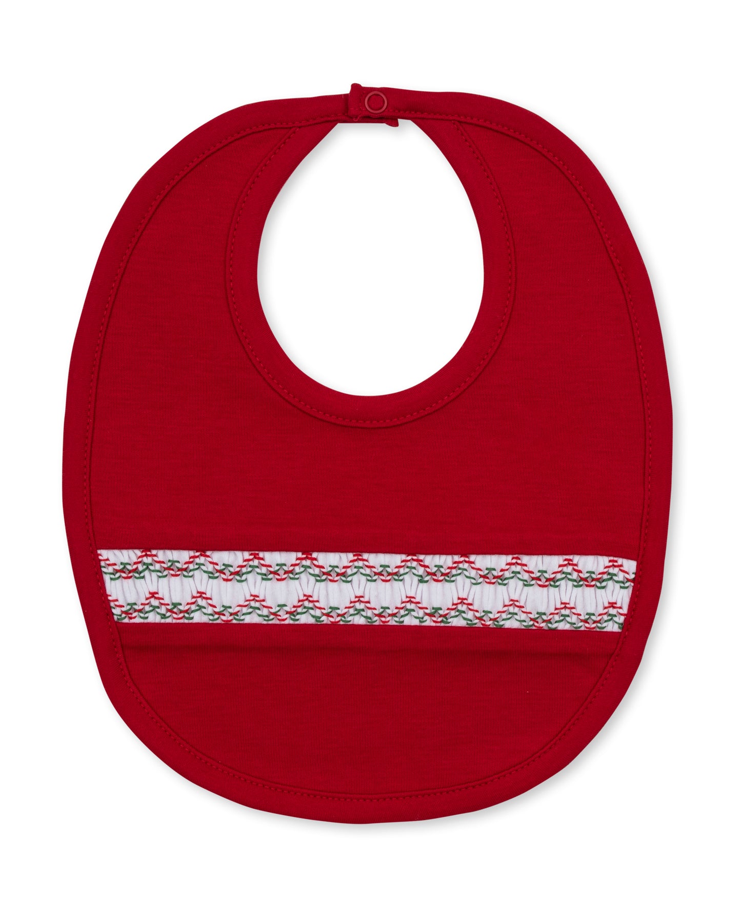 Bib w/Hand Smocking - Red CLB Holiday Medley 26
