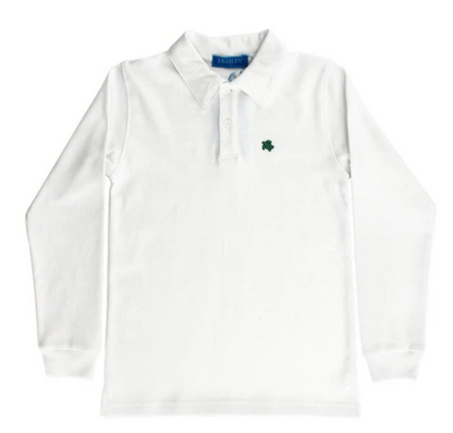 Harry Long Sleeve Knit Polo - White