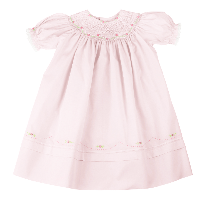 27212F Rosette Bishop Dress - Pink