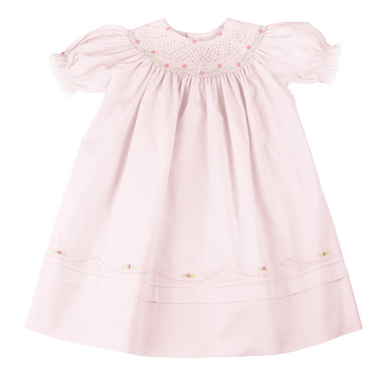 27212F Rosette Bishop Dress - Pink