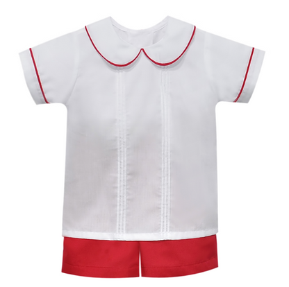 Madison Boy Short Set - Red