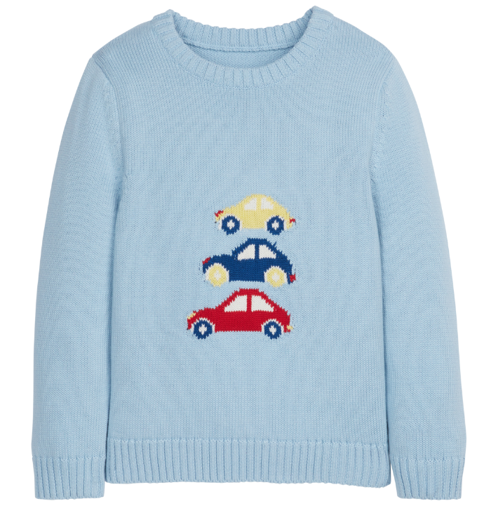 Intarsia Sweater - Stacked Cars