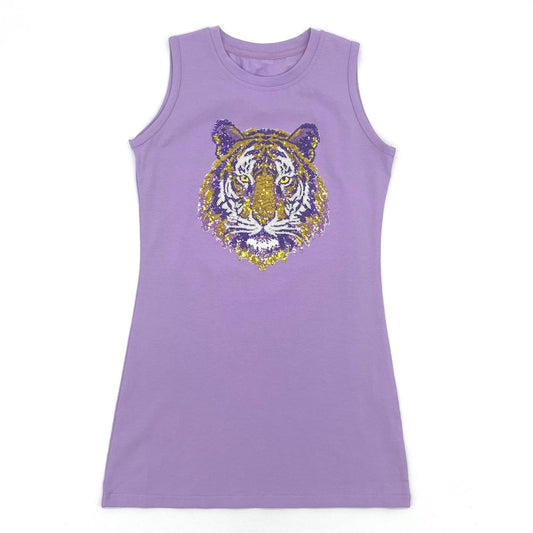 Sequin Patch Dress - Tiger Face