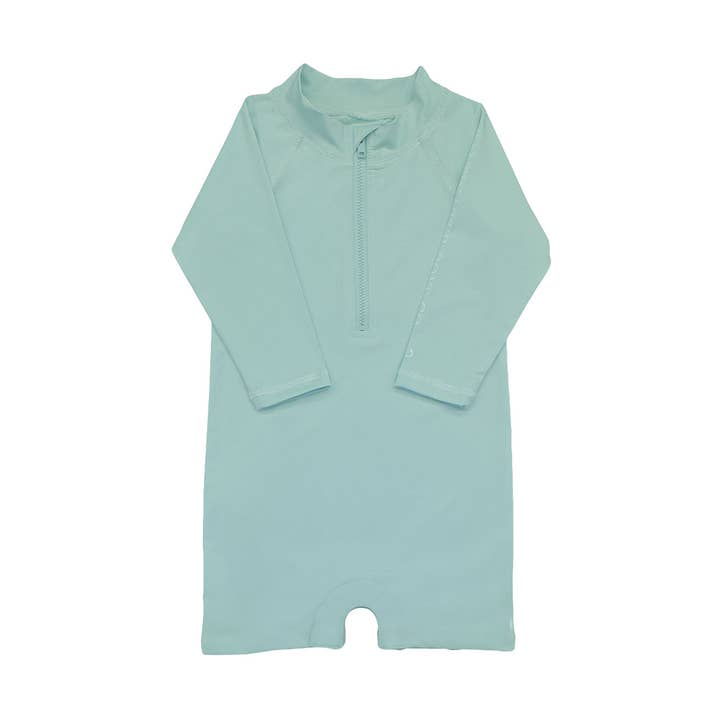 Infant Rashguard Romper Light Blue
